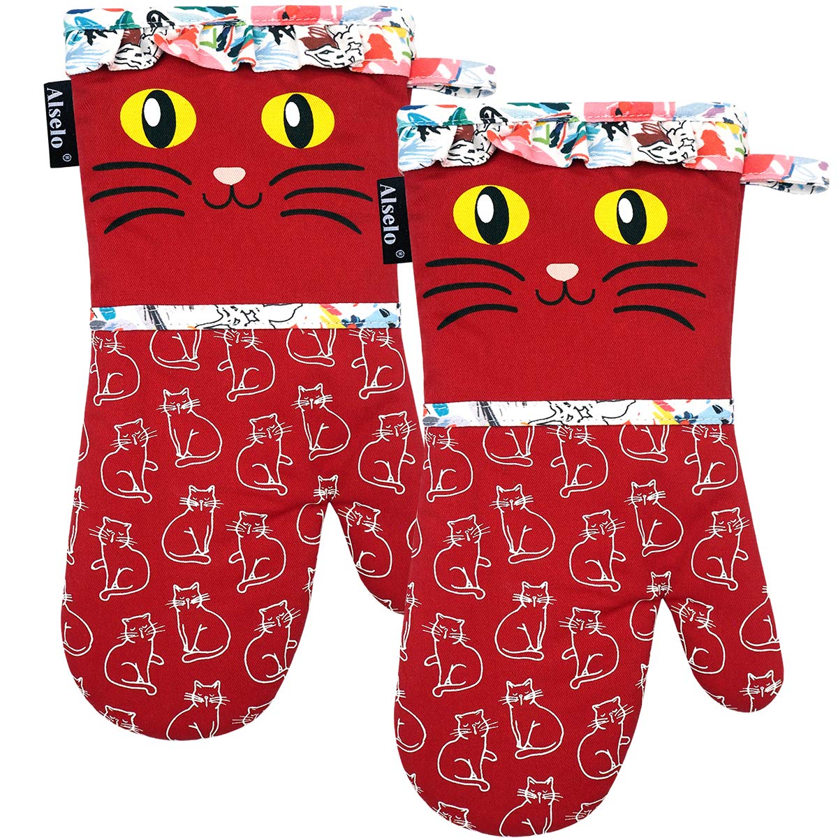 Alselo Oven Mitts, 7"x13.5", 1 Pair