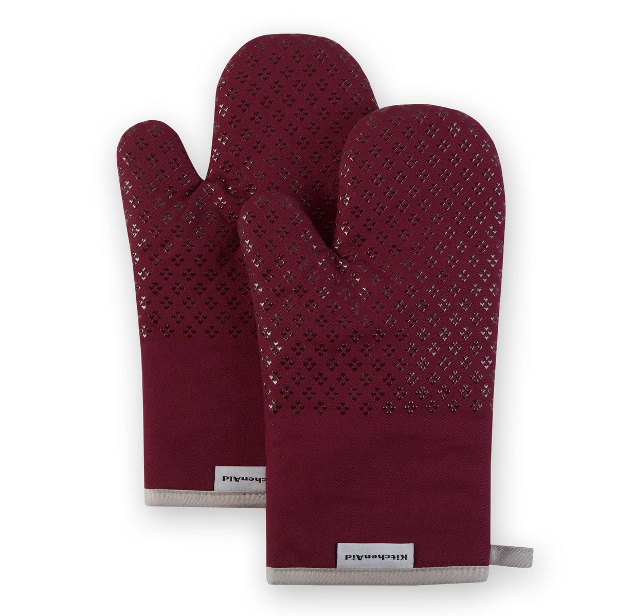 KitchenAid Asteroid Oven Mitt Set, 7"x12.5", Fire Red, 2 Piece