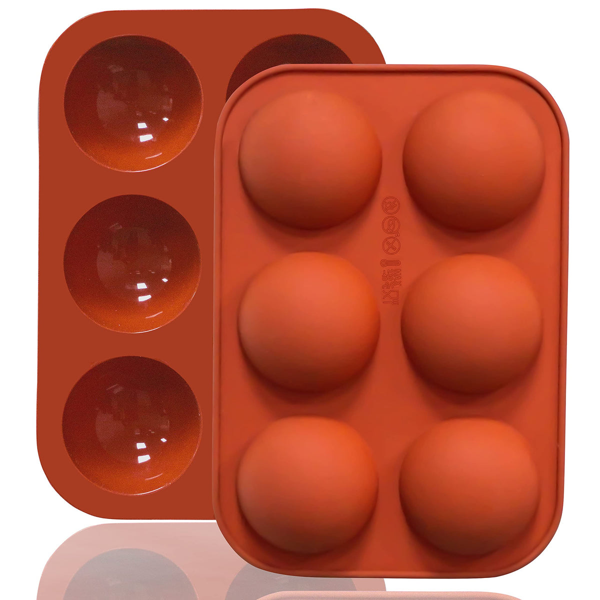 Lerykin Mini 24-Cavity Semi Sphere Silicone Molds Non-Stick, 2 Packs Half Sphere Silicone Baking Molds for Making Jelly, Chocolates and Cake