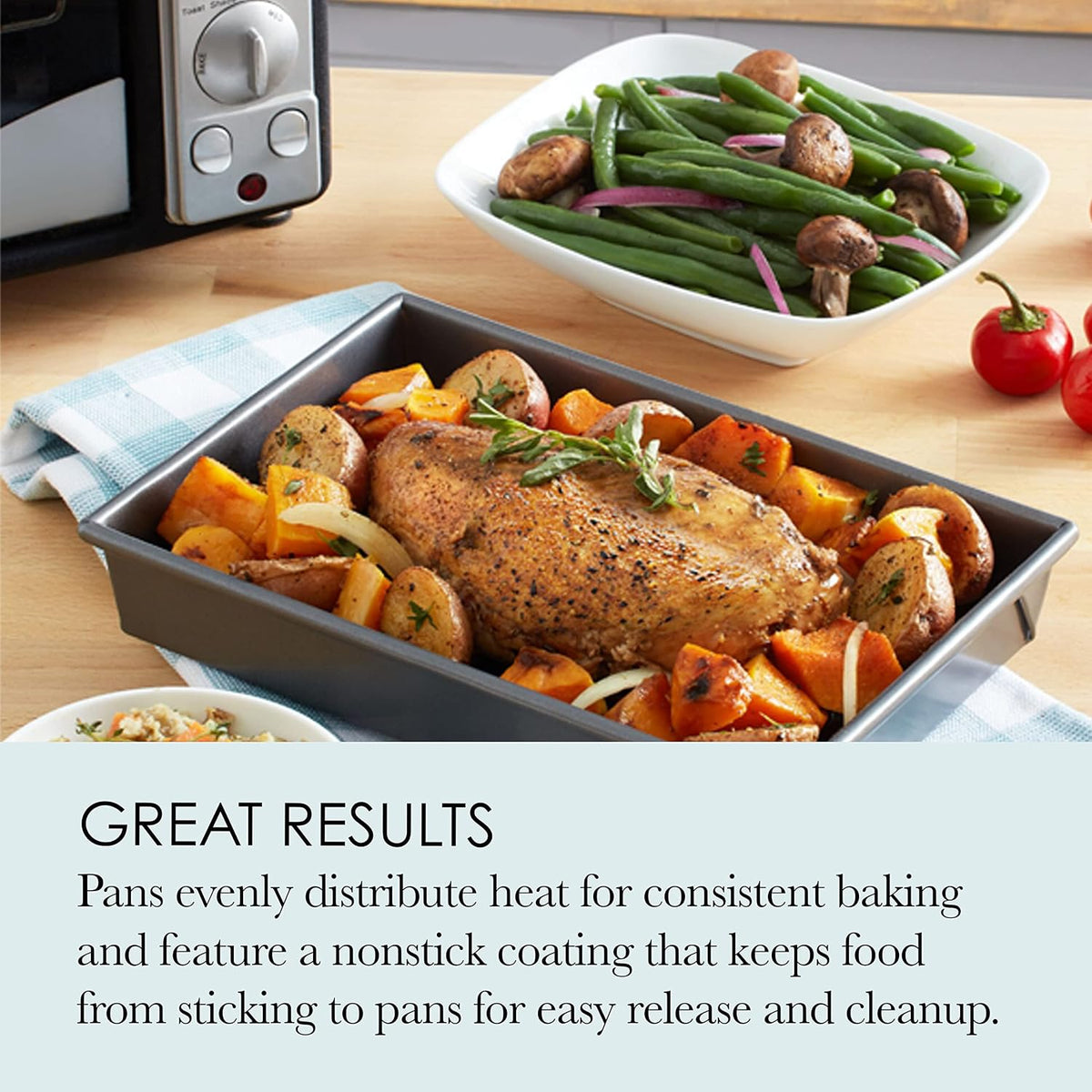 Chicago Metallic 4-Piece Toaster Oven Bakeware Set