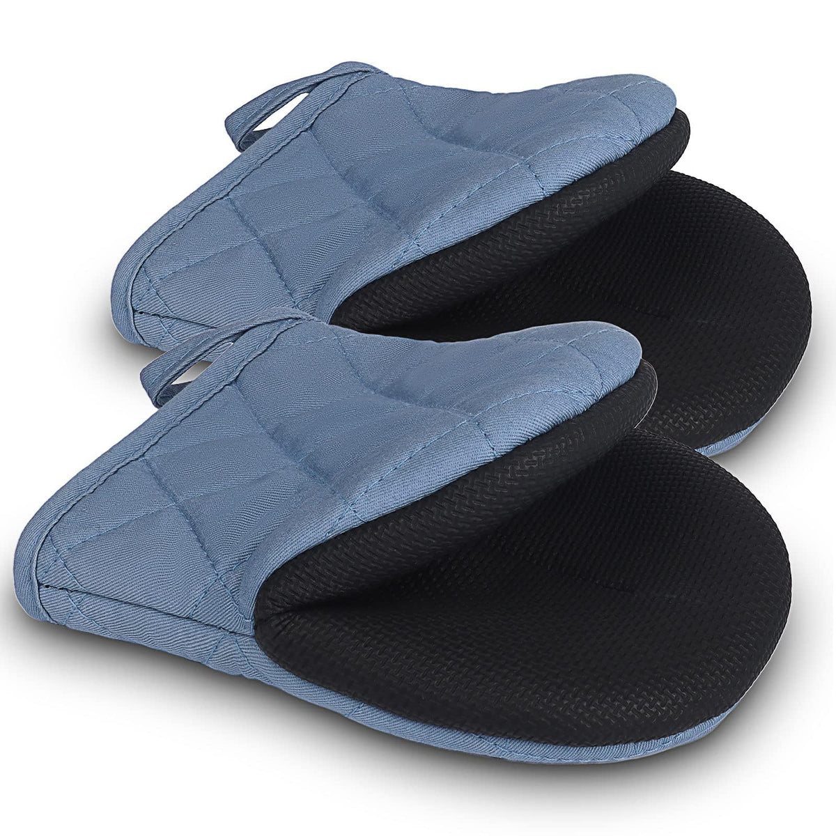 Goldmeet Mini Oven Mitts 2-Pack, 7"x5.5", 500°F Silicone Grip, Gray