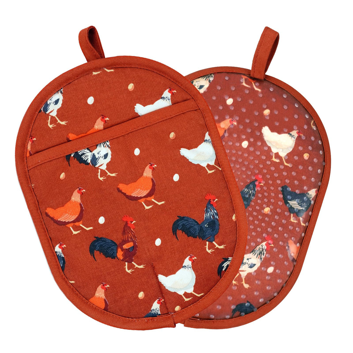 Oven Mitts with Transparent Clear Silicone Shell and Nice Friut Flower Printing