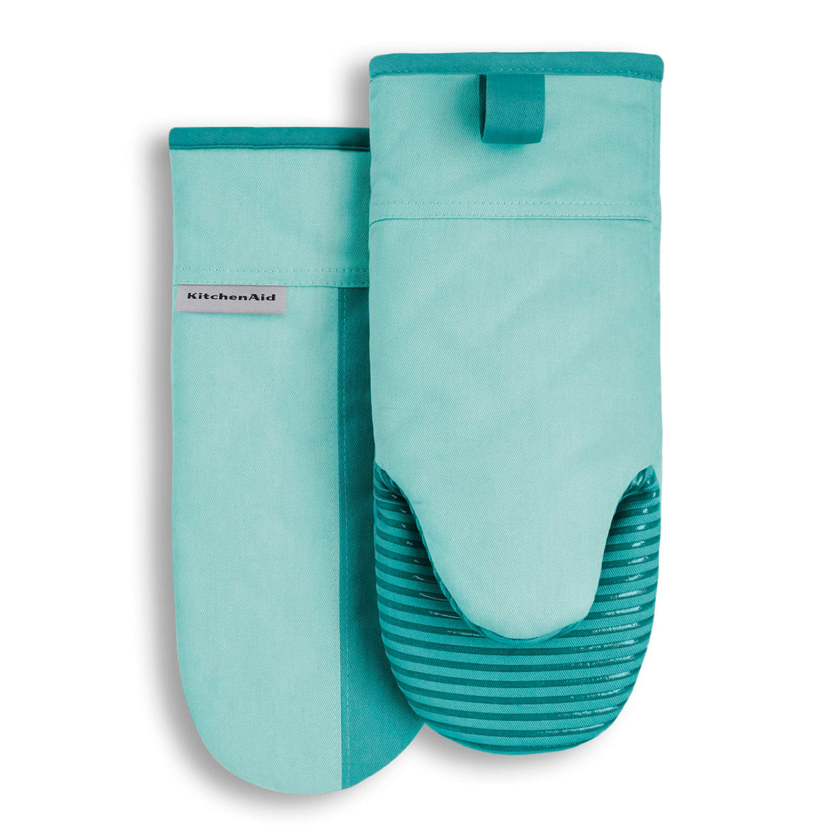 KitchenAid Beacon Two-Tone Non-Slip Oven Mitt Set, Passion Red/Bordeaux, 5.75"x13", 2 Piece