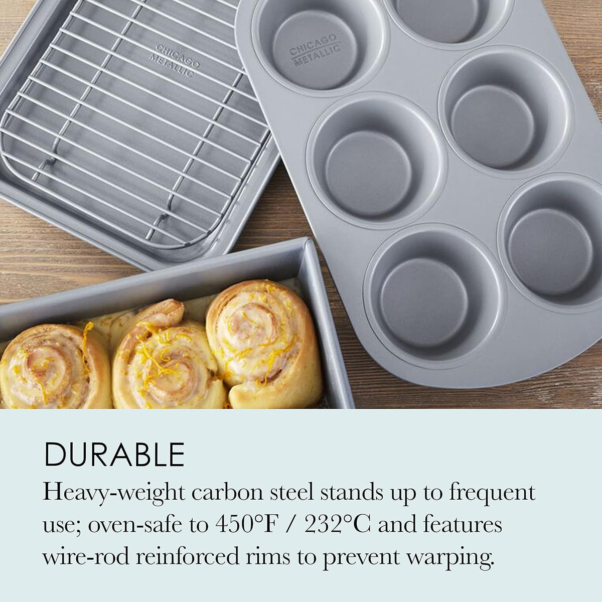 Chicago Metallic 4-Piece Toaster Oven Bakeware Set