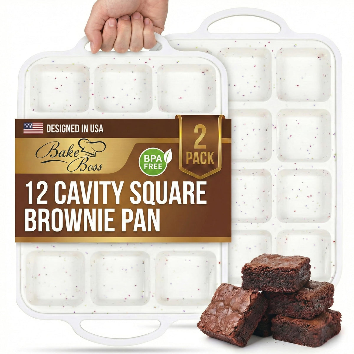 Silicone Muffin Pans, 2-Pack Regular 12 Cup & Mini 24 Cup, BPA-Free