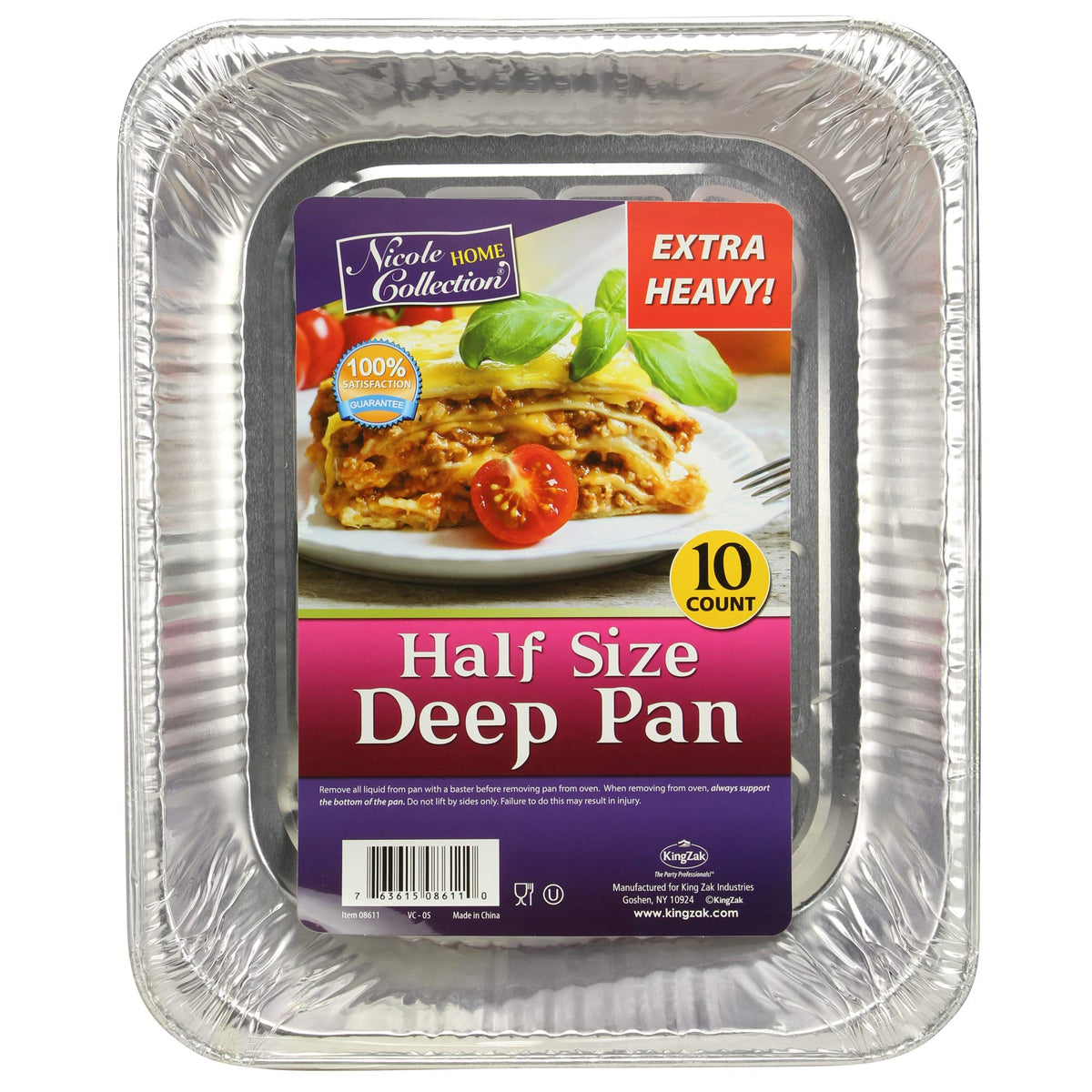 Aluminum Pans Half Size, 9X13, Extra Heavy Duty Disposable Foil Pans For Baking (30 Pack) Roasting & Chafing, Deep Tin Foil Bakeware, Steam Table Tray, Cookware, Food Prepping, Cake & Oven Pan