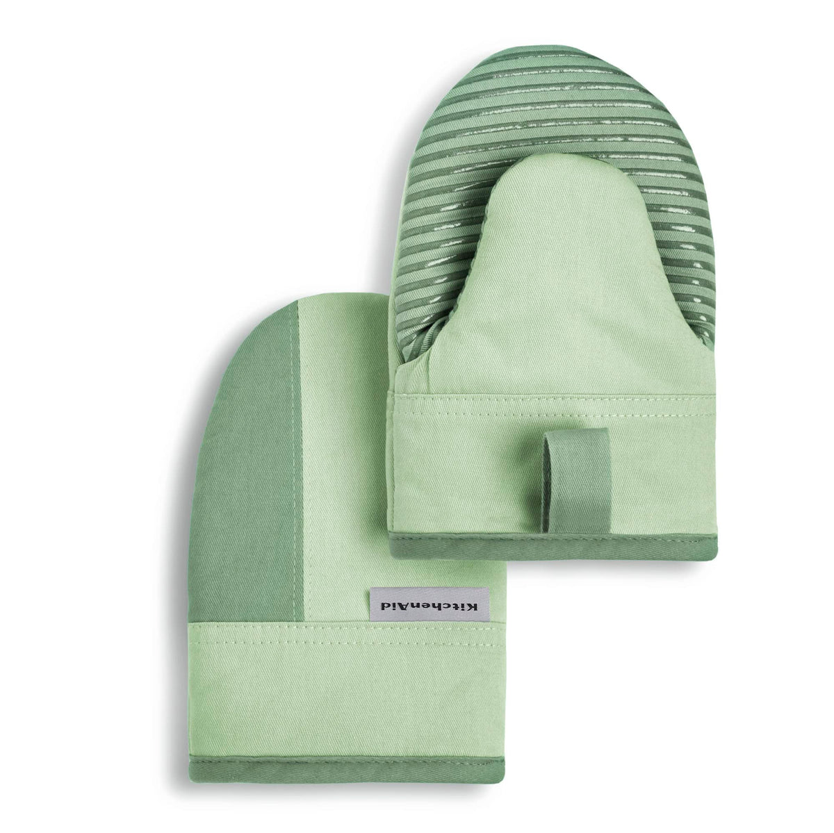 KitchenAid Beacon Two-Tone Non-Slip Mini Oven Mitt Set, Milkshake Tan/Beige, 5.5"x8", 2 Piece