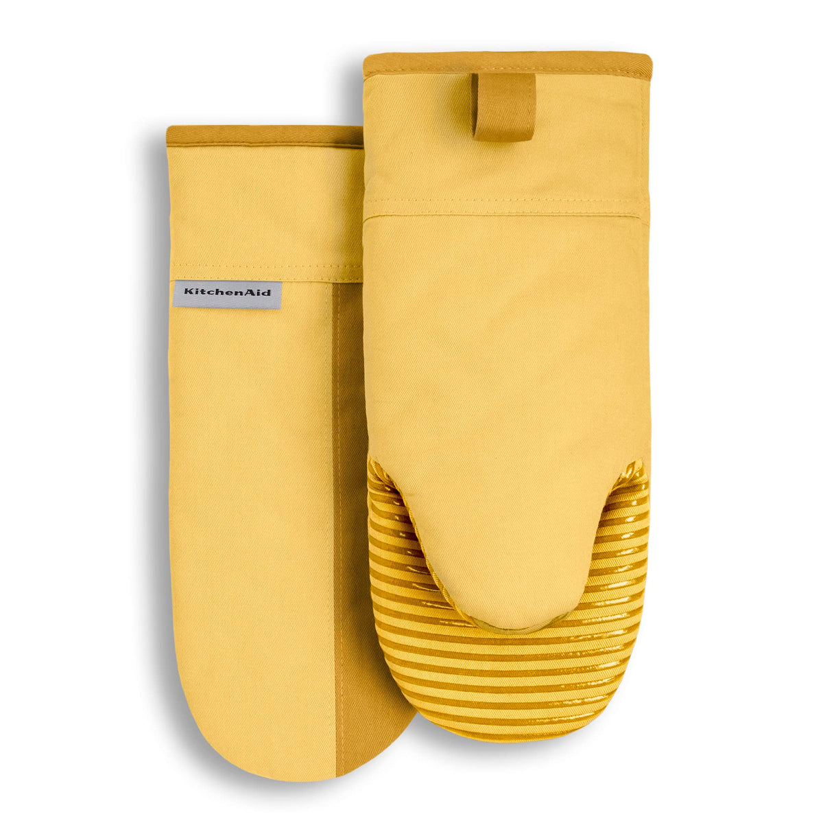 KitchenAid Beacon Two-Tone Non-Slip Oven Mitt Set, Passion Red/Bordeaux, 5.75"x13", 2 Piece