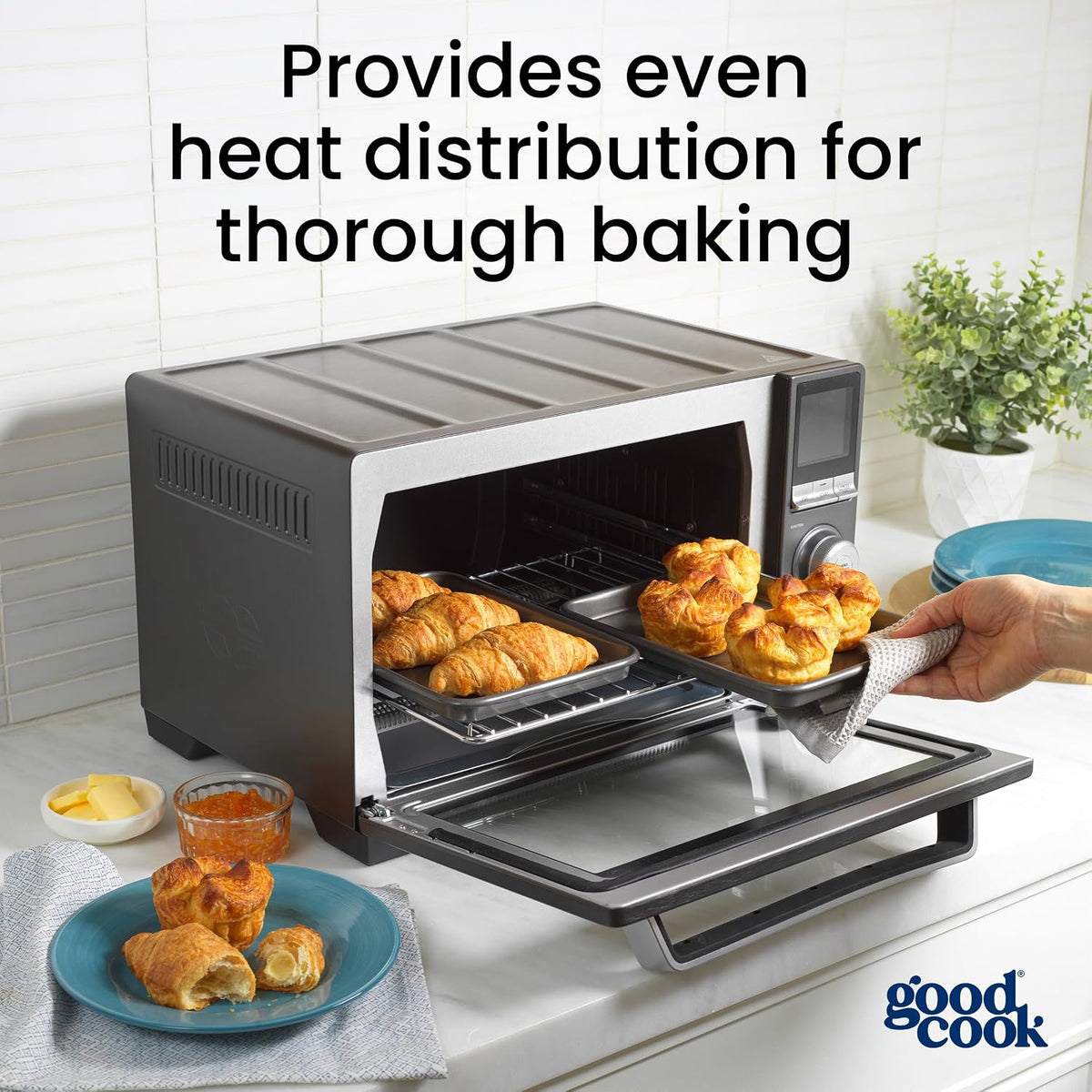 GoodCook Everyday Toaster Oven Mini Baking Sheets Set of 2 Set of 2 Heavy-Gauge Steel Baking Pans with Scratch-Resistant Nonstick, 9 x 6.2-Inch, Gray