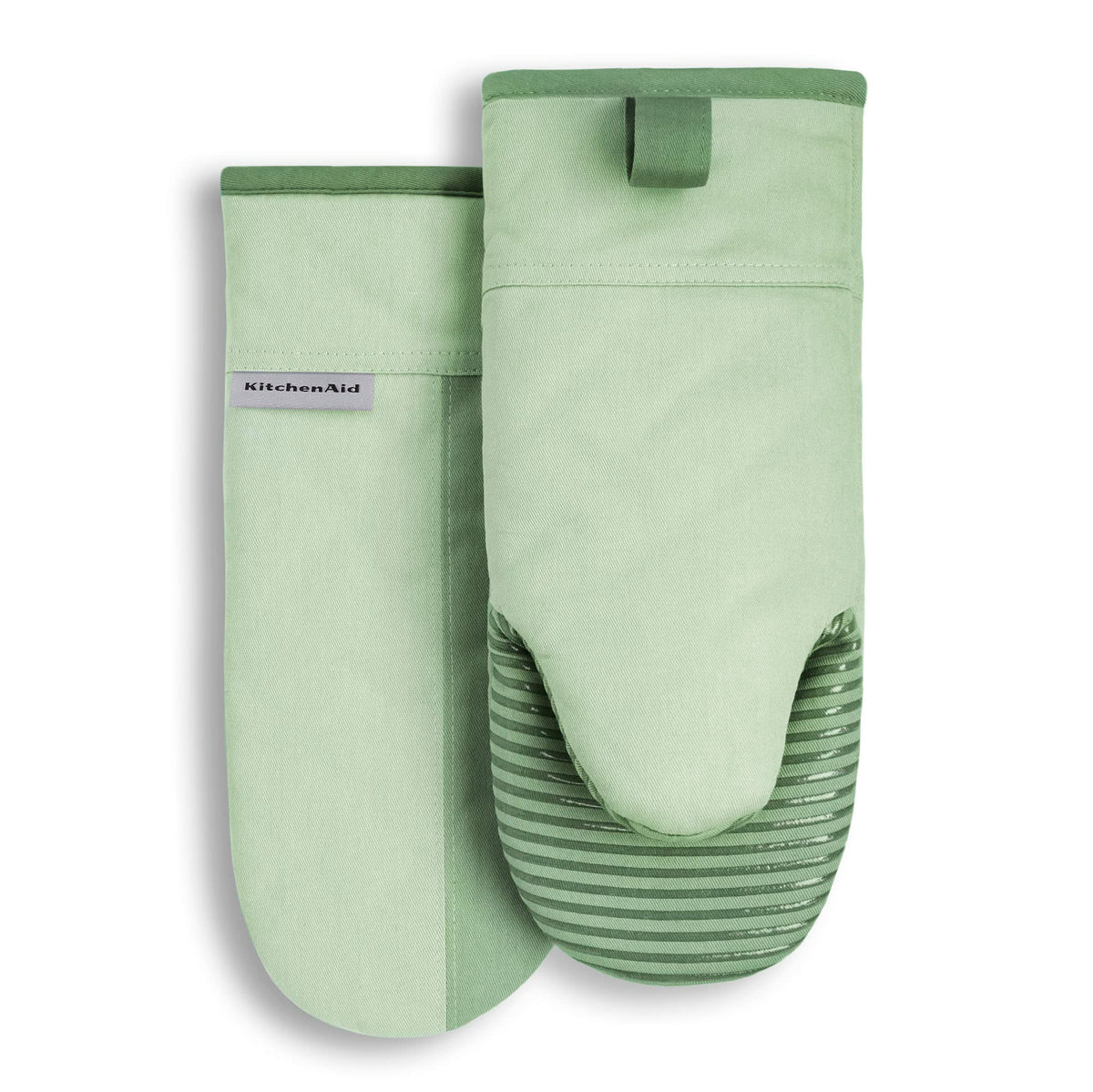 KitchenAid Beacon Two-Tone Non-Slip Oven Mitt Set, Milkshake Tan/Beige, 5.75"x13", 2 Piece