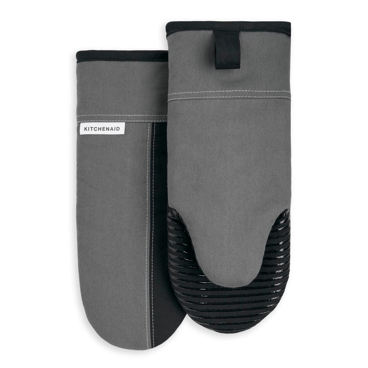 KitchenAid Beacon Two-Tone Non-Slip Oven Mitt Set, Passion Red/Bordeaux, 5.75"x13", 2 Piece