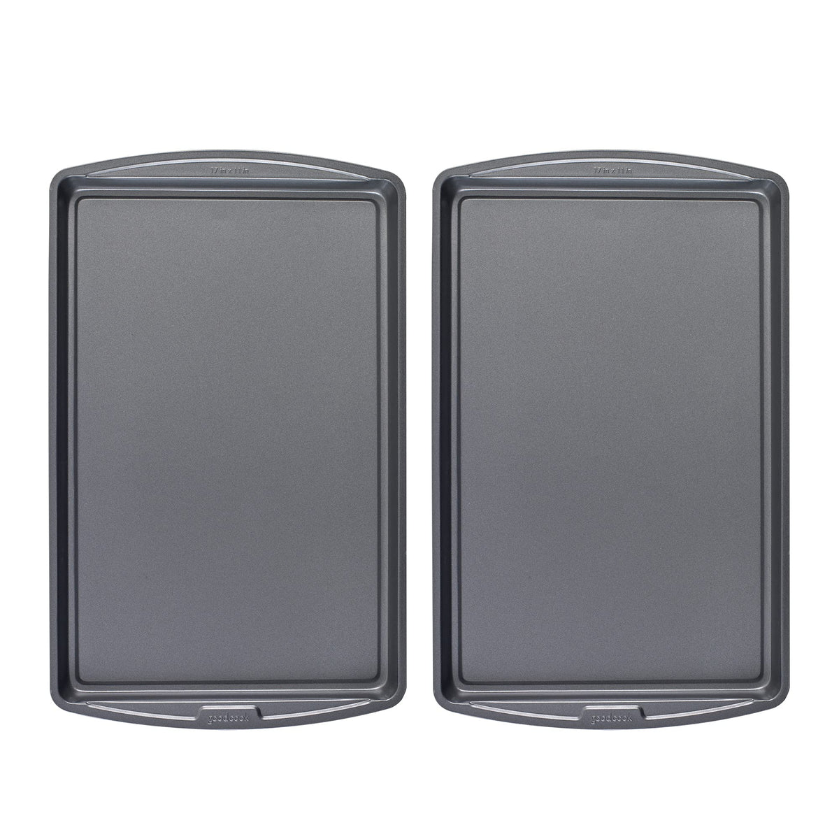 GoodCook Everyday Baking Sheet Set Nonstick Carbon Steel Standard-Sized Cookie Sheets for Even Baking, Bakeware Set Includes 3 Pans with Scratch-Resistant Finish, 13x9-Inch, Gray