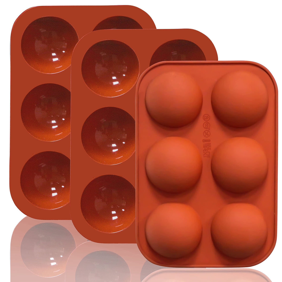 Lerykin Mini 24-Cavity Semi Sphere Silicone Molds Non-Stick, 2 Packs Half Sphere Silicone Baking Molds for Making Jelly, Chocolates and Cake