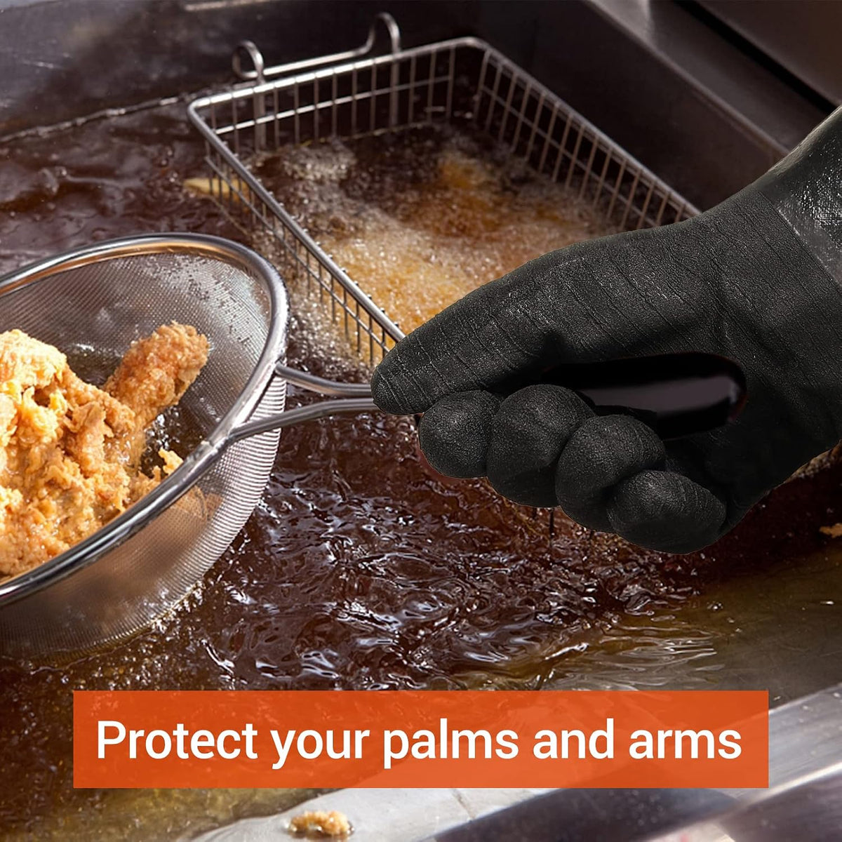 Schwer Heat Resistant BBQ Glove for Oven & Fryer Smoker, CR8000, 14inch