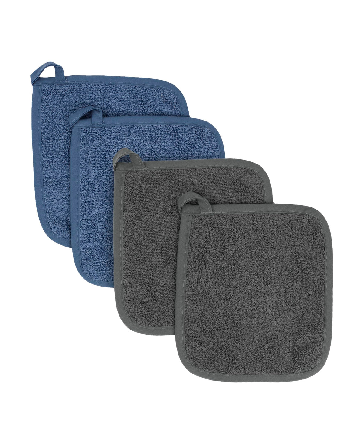 RITZ Terry Potholder & Hot Pad: Unparalleled Heat Resistant, Durable 100% Cotton – Ergonomically Designed for Optimal Grip – Easy-Care Machine Washable – 2-Pack, Graphite