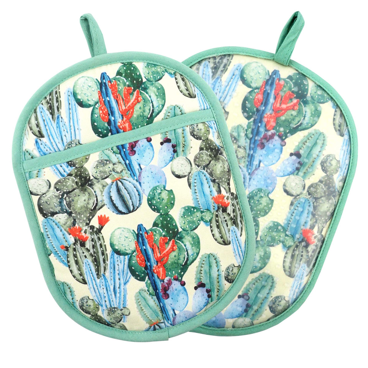 Oven Mitts with Transparent Clear Silicone Shell and Nice Friut Flower Printing
