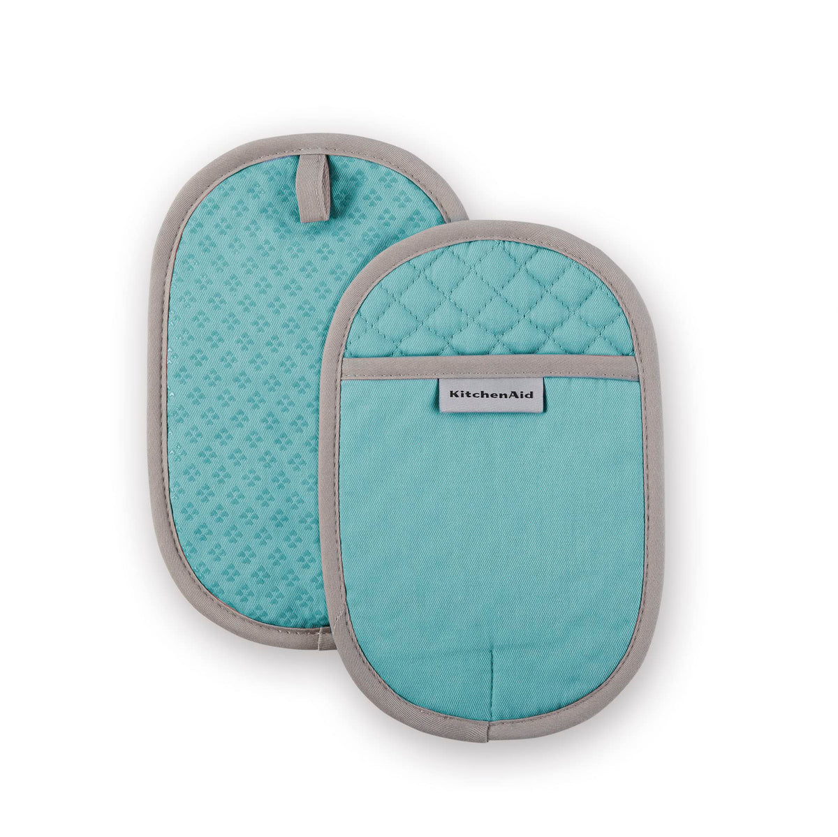 KitchenAid Asteroid Pot Holder 2-Pack Set, Pebbled Palm Green, 6.5"x10"