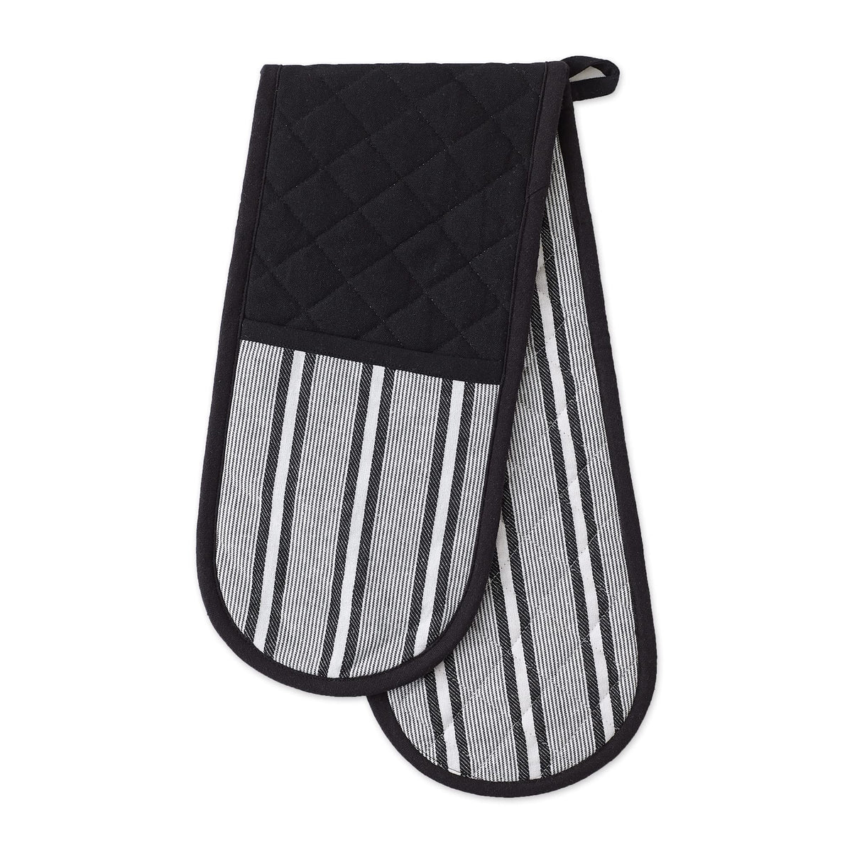 DII Double Strip Chef Kitchen Cooking & Baking Collection, Double Oven Mitt, 35x7.5, Mineral Gray