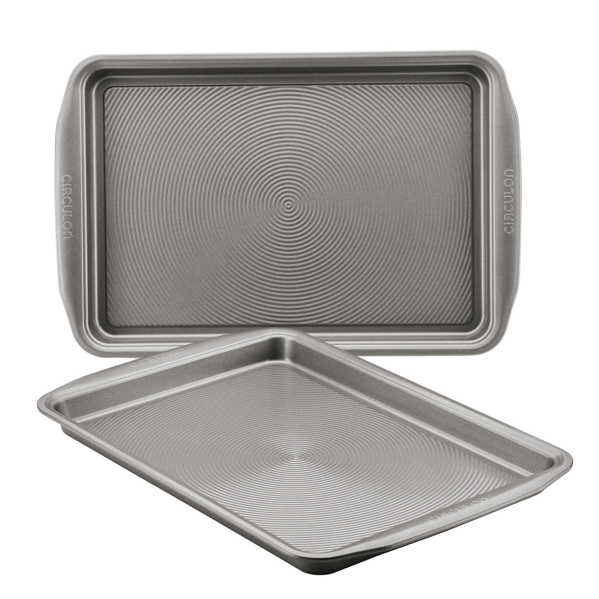 Circulon Bakeware Nonstick Cookie Pan Set, Cookie Sheets for Baking, 2-Piece, Gray