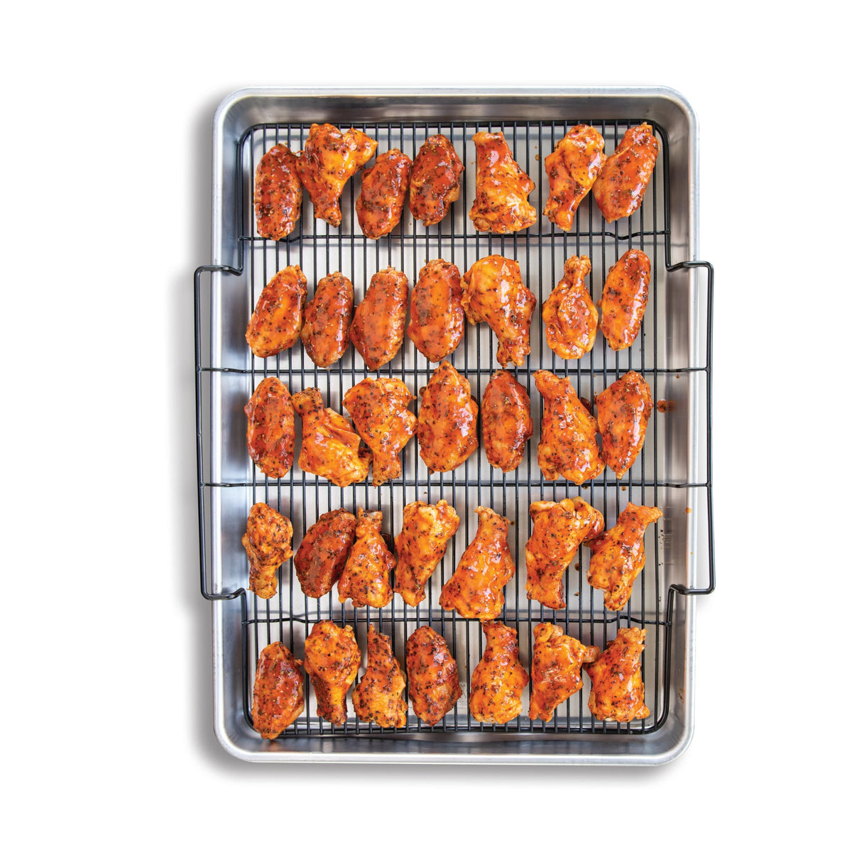 Nordic Ware Oven Crisp Baking Tray 2pc Set Includes Pan and Rack; Natural Aluminum For Air Frying, Crisping, Broiling, Baking; Cooking Surface 17 x 12 Inches
