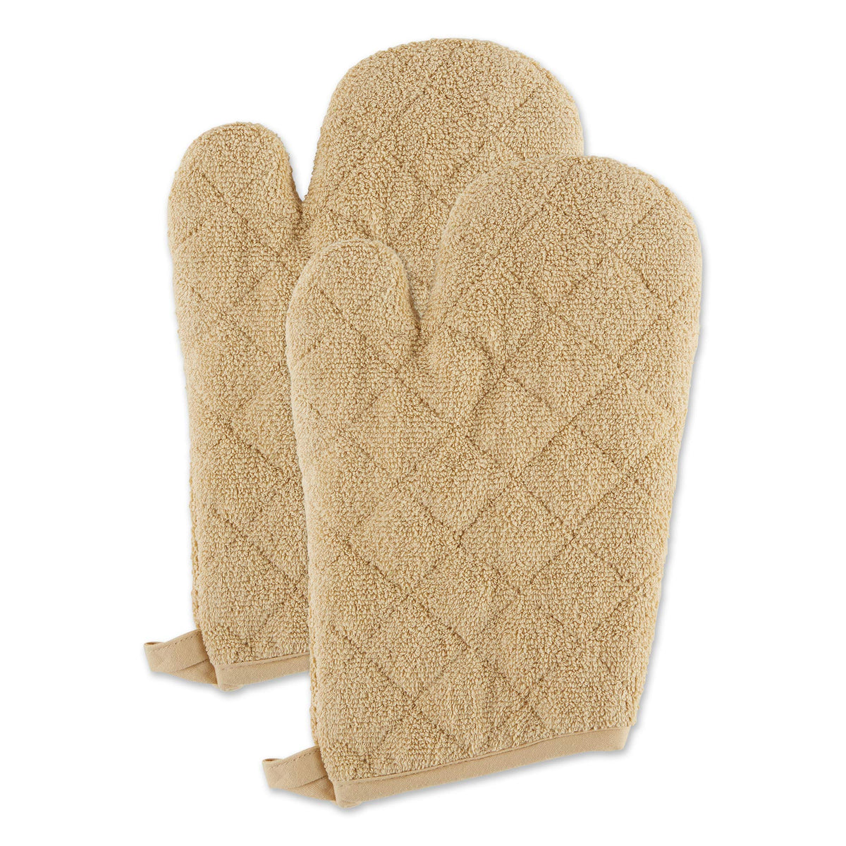 DII Basic Terry Collection 100% Cotton Quilted, Oven Mitt, Nautical Blue, 2 Piece