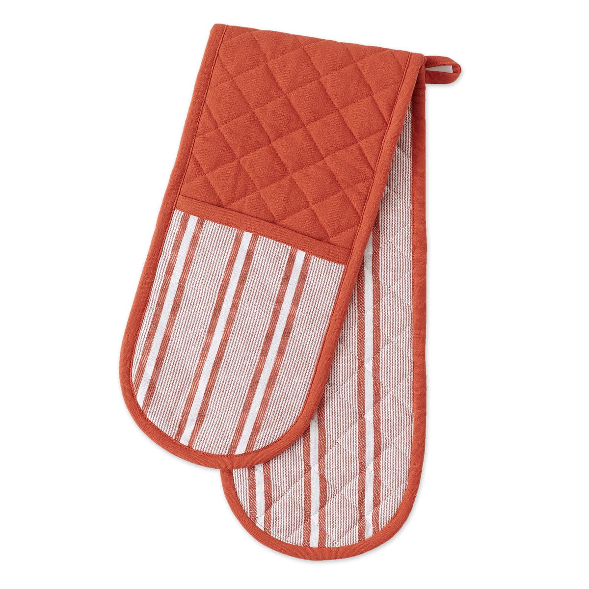 DII Double Strip Chef Kitchen Cooking & Baking Collection, Double Oven Mitt, 35x7.5, Mineral Gray