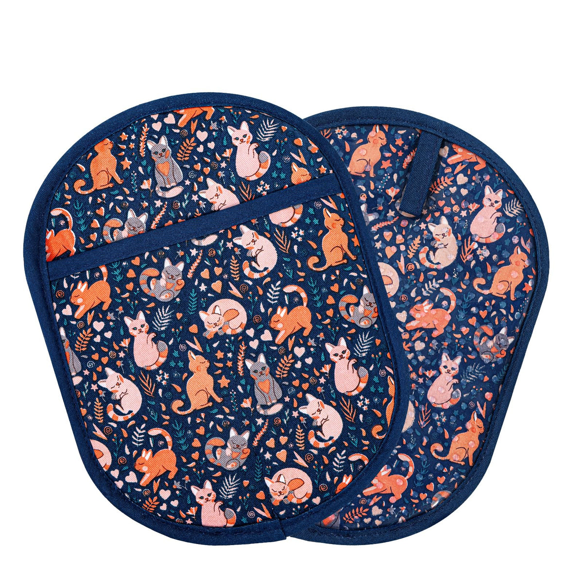 Oven Mitts with Transparent Clear Silicone Shell and Nice Friut Flower Printing