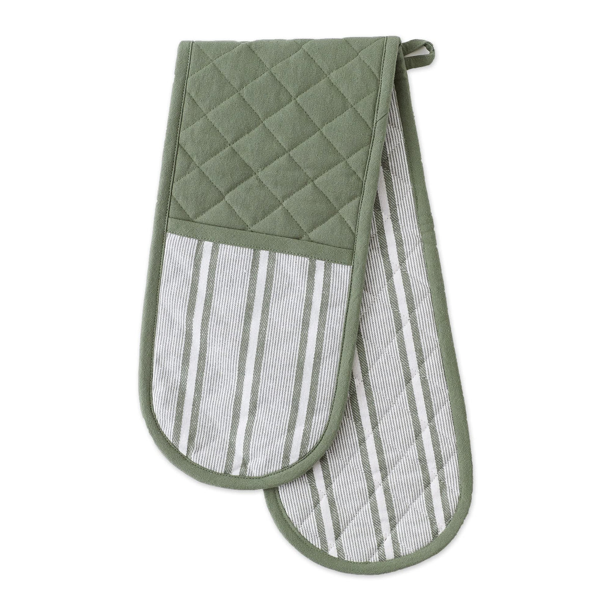 DII Double Strip Chef Kitchen Cooking & Baking Collection, Double Oven Mitt, 35x7.5, Mineral Gray