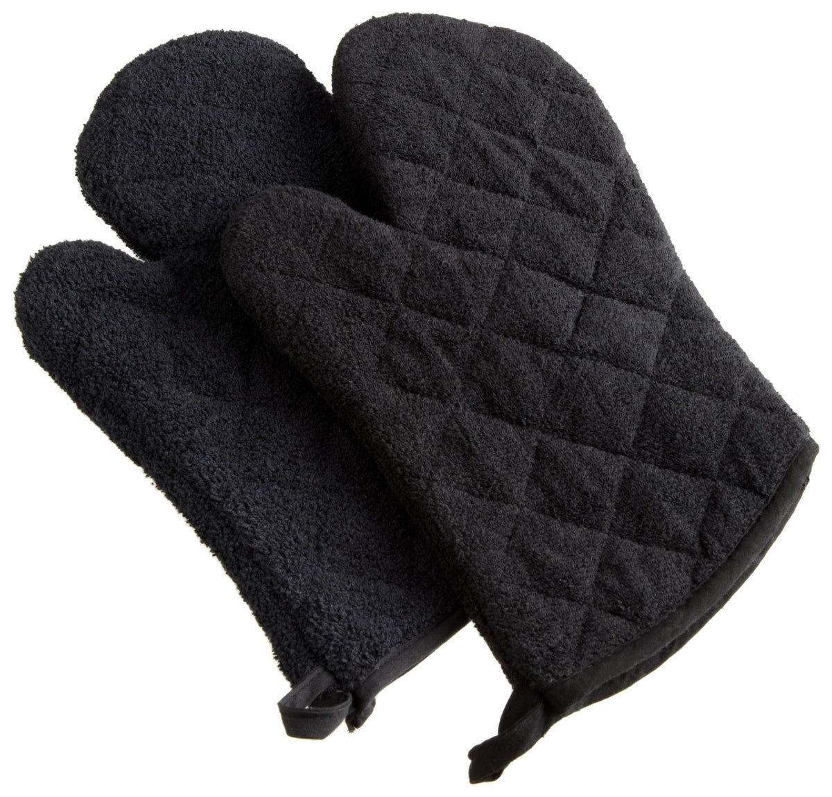 DII Basic Terry Collection 100% Cotton Quilted, Oven Mitt, Nautical Blue, 2 Piece