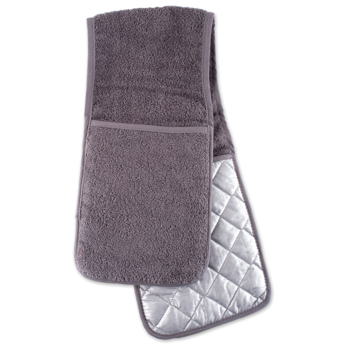 DII Basic Terry Collection 100% Cotton Quilted, Oven Mitt, Nautical Blue, 2 Piece