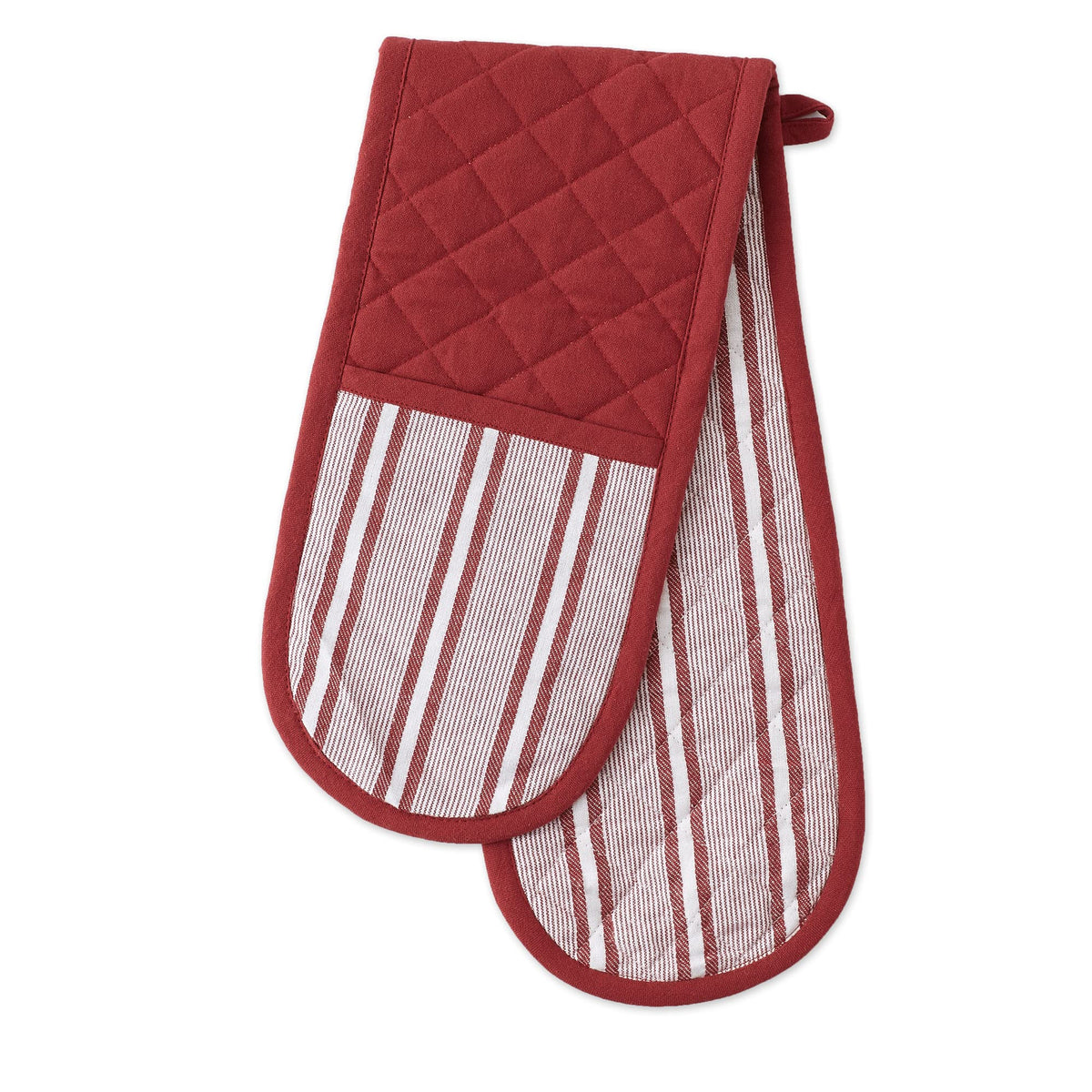 DII Double Strip Chef Kitchen Cooking & Baking Collection, Double Oven Mitt, 35x7.5, Mineral Gray