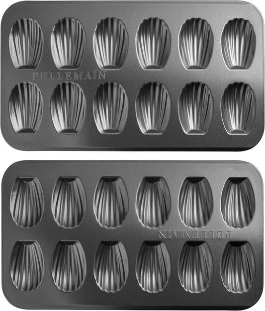 Bellemain Nonstick Madeleine Pans, 12-Cavity Carbon Steel, 2-Pack