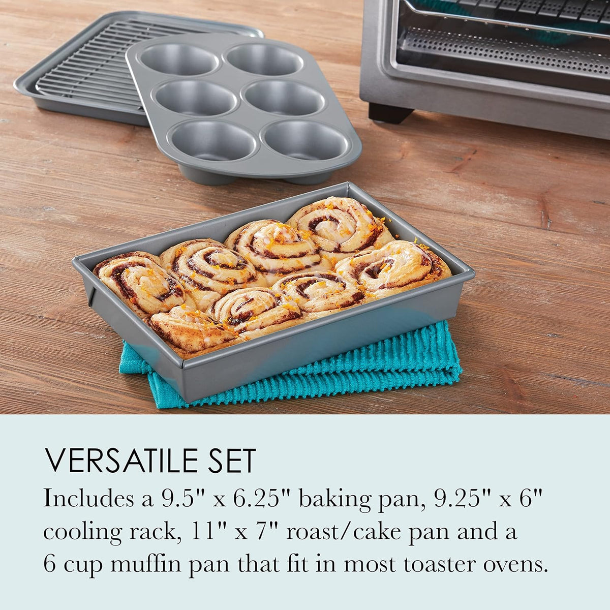 Chicago Metallic 4-Piece Toaster Oven Bakeware Set