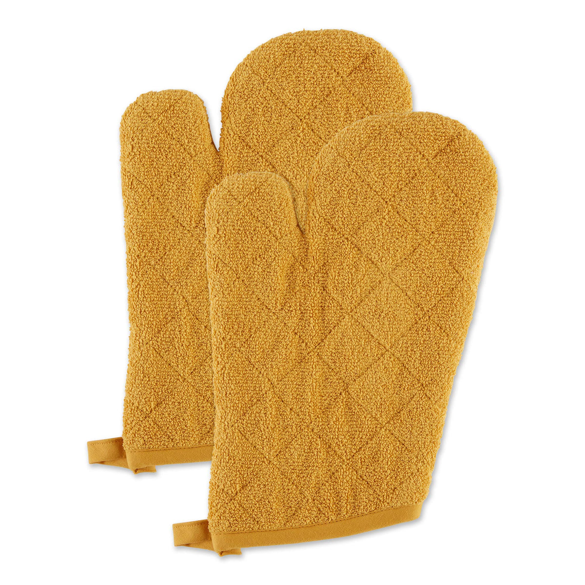DII Basic Terry Collection 100% Cotton Quilted, Oven Mitt, Nautical Blue, 2 Piece